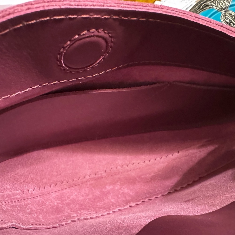 Portland Leather Plum Purple Crescent Crossbody Bag - Picture 10 of 12